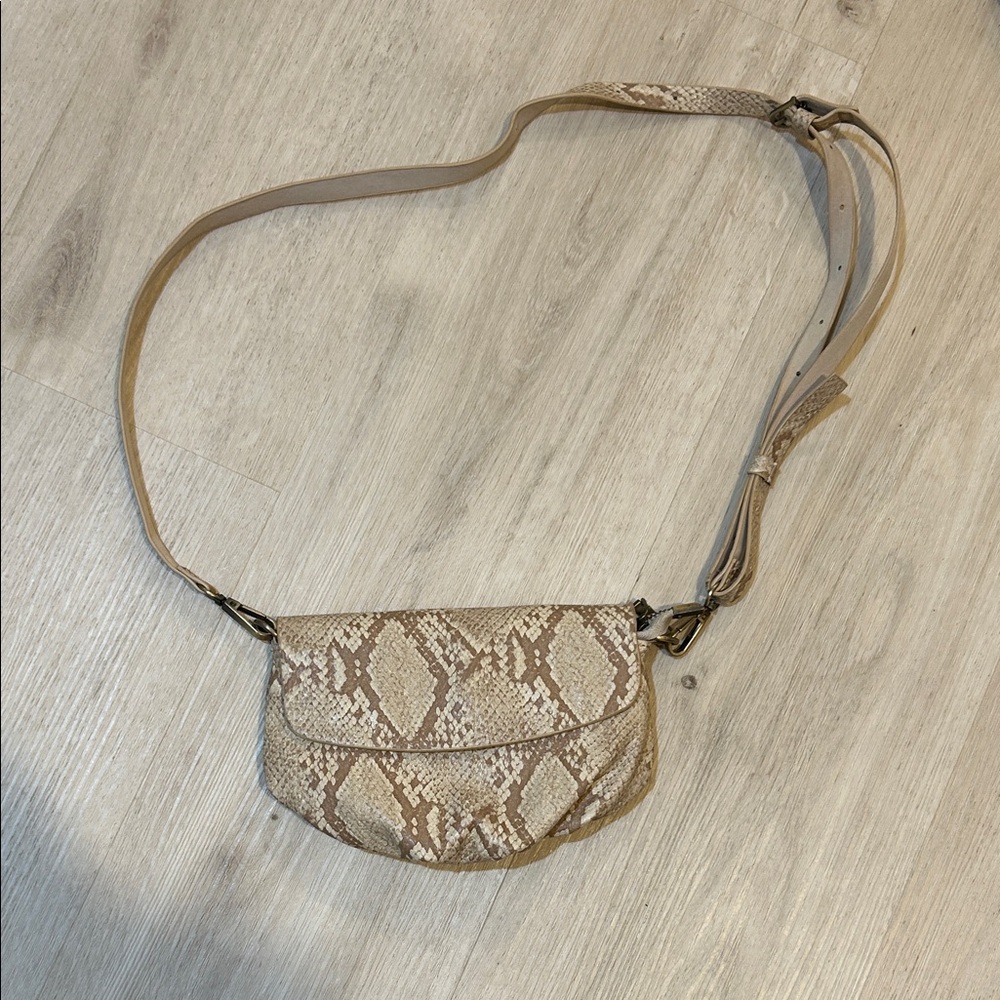 Anthropologie snakeskin crossbody bag